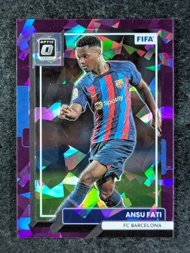 Ansu Fati 2022 Panini Donruss Purple Ice Prizm Optic /99