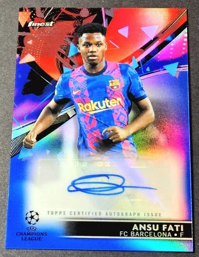 Ansu Fati 2021 Topps Finest Blue Refractor /150