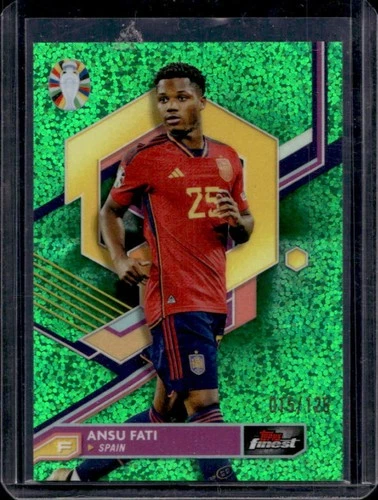Ansu Fati 2024 Topps Finest Green Refractor /125