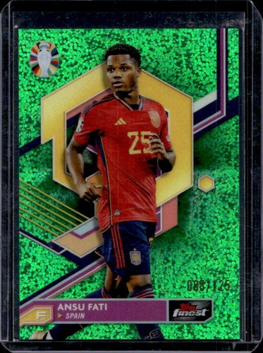 Ansu Fati 2023 Topps Finest Green Speckle Refractor /125