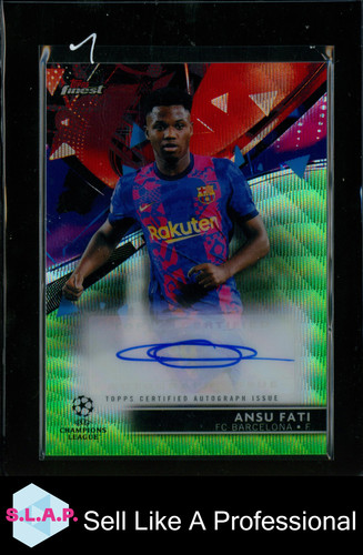 Ansu Fati 2021 Topps Finest Neon Green Wave /99