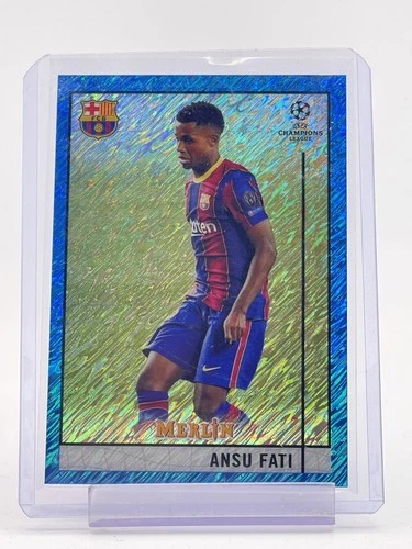 Ansu Fati 2020 Topps Merlin Chrome Azul Brillo /75
