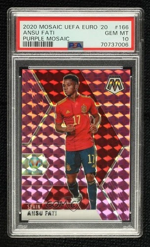 Ansu Fati 2021 Panini Mosaic Purple Mosaic Prizm /49