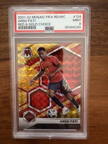 Ansu Fati 2022 Panini Mosaic Red & Gold Prizm /88