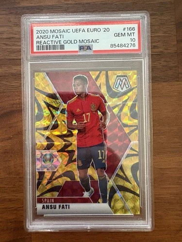 Ansu Fati 2019 Panini Mosaic UEFA Euro 2020 Gold Reactive Prizm
