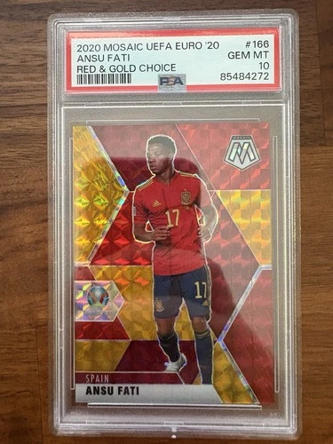 Ansu Fati 2019 Panini Mosaic UEFA Euro 2020 Red/Gold Choice Prizm /88