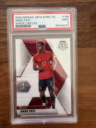 Ansu Fati 2019 Panini Mosaic UEFA Euro 2020 White Circles Prizm /25