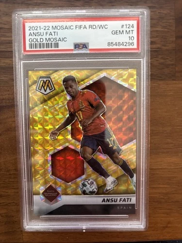 Ansu Fati 2021 Panini Mosaic World Cup Gold Prizm /10