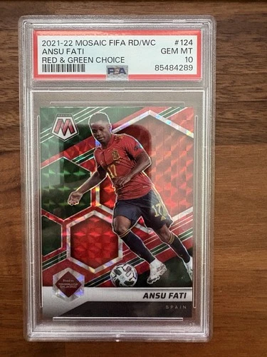 Ansu Fati 2021 Panini Mosaic World Cup Red & Green Choice Prizm