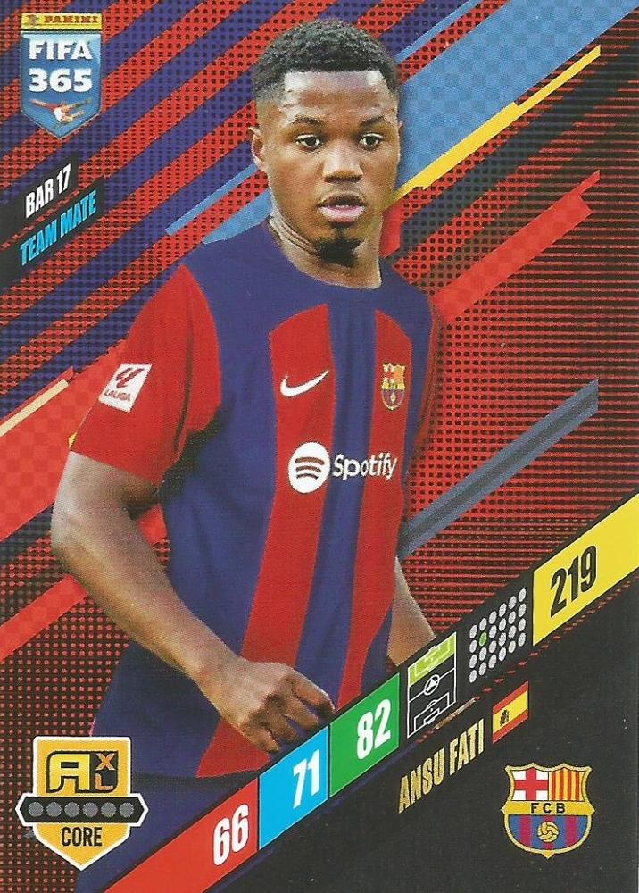 Ansu Fati 2024 Panini Adrenalyn XL FIFA 365