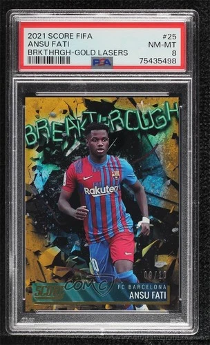 Ansu Fati 2021 Panini Score FIFA Gold Lasers 9/10
