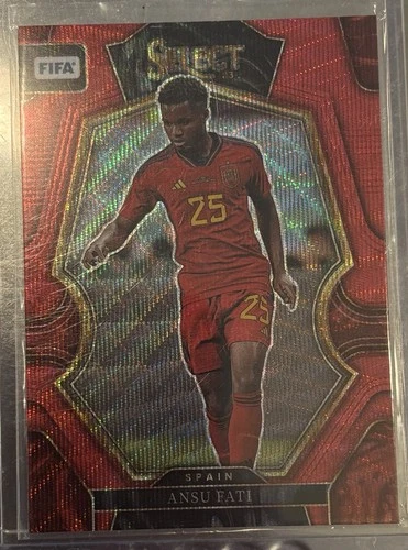 Ansu Fati 2022 Panini Select FIFA Red Wave Prizm