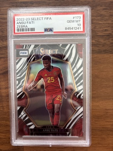 Ansu Fati 2022 Panini Select FIFA Zebra /25