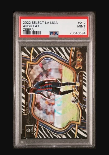 Ansu Fati 2022 Panini Select Zebra Prizm /25