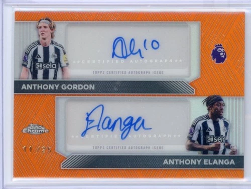 Anthony Gordon / Anthony Elanga 2026 Topps Cromo Premier League Naranja /25