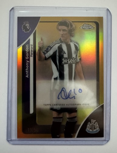 Anthony Gordon 2026 Topps Chrome Premier League Gold /50