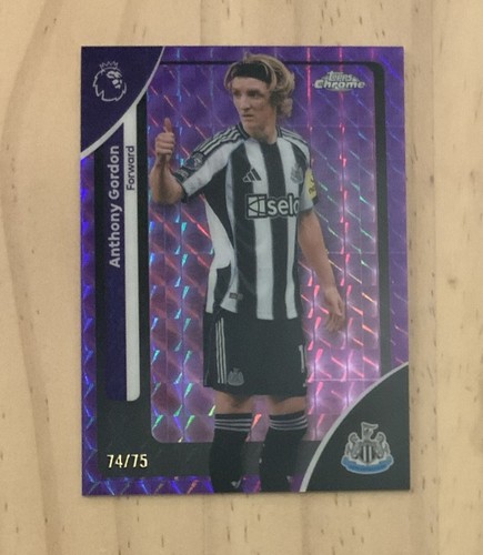 Anthony Gordon 2026 Topps Chrome Premier League Purple Geometric /75