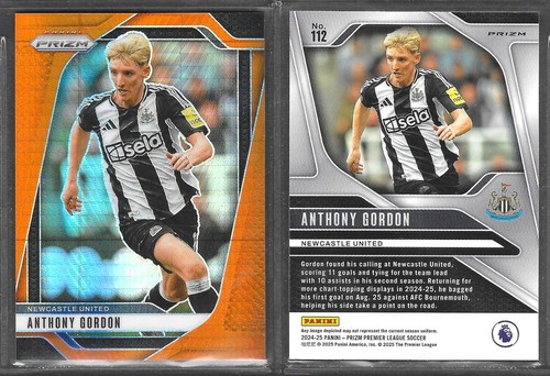 Anthony Gordon 2025 Panini Prizm EPL Orange Hyper