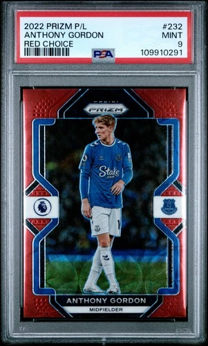 Anthony Gordon 2022 Panini Prizm Premier League Red Choice /30
