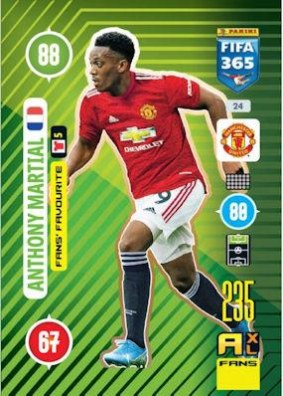 Anthony Martial 2021 Panini Adrenalyn XL FIFA 365