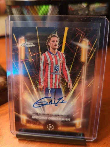Antoine Griezmann 2024 Topps Chrome Neon Gold Black Lazer /50