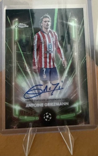 Antoine Griezmann 2024 Topps Chrome Neon Green Black Lazer /99