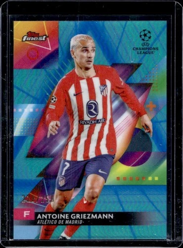 Antoine Griezmann 2024 Topps Finest Sky Blue Refractor /250