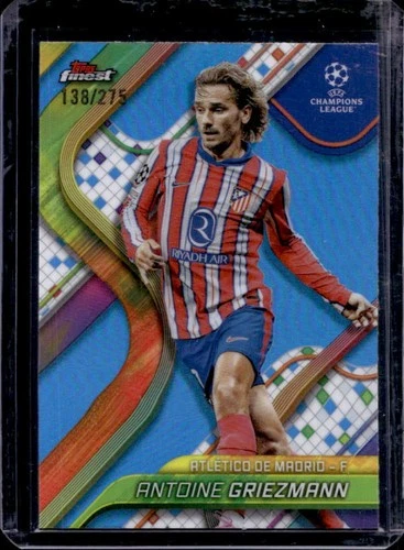 Antoine Griezmann 2024 Topps Finest Sky Blue Refractor /275