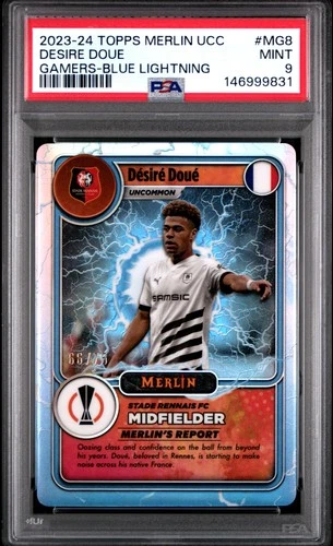 Antoine Griezmann 2024 Topps Merlin Chrome Blue Lightning /75