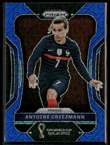 Antoine Griezmann 2025 Panini Prizm World Cup Qatar Blue Mojo /75