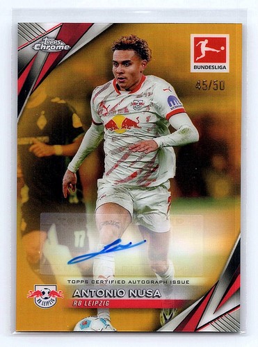 Antonio Nusa 2024 Topps Chrome Bundesliga Gold Refractor /50