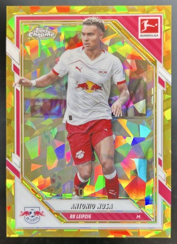 Antonio Nusa 2025 Topps Chrome Bundesliga Gold Sapphire /50