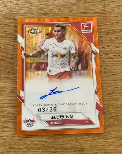 Antonio Nusa 2025 Topps Chrome Bundesliga Orange Wave /25