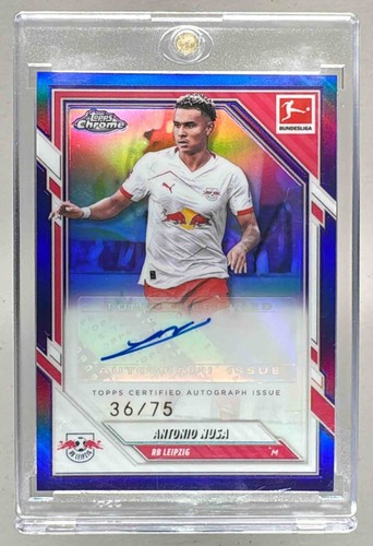 Antonio Nusa 2025 Topps Chrome Bundesliga Viola Rifrattore /75