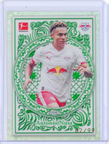 Antonio Nusa 2025 Topps Chrome Green Refractor 82/99