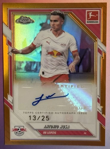 Antonio Nusa 2025 Topps Chrome Orange Refractor /25