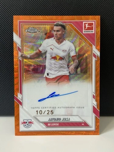 Antonio Nusa 2025 Topps Chrome Orange Wave Refractor /25