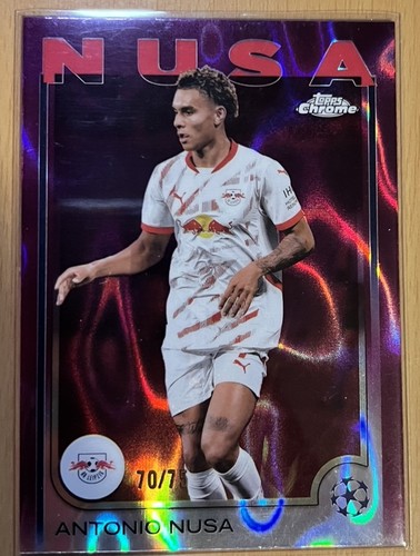 Antonio Nusa 2024 Topps Chrome UEFA Magenta Lava Refractor /75