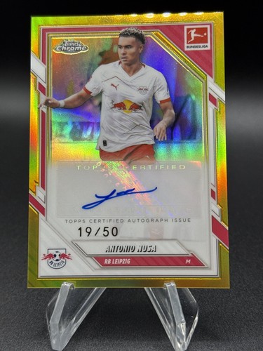 Antonio Nusa 2025 Topps Cromo Bundesliga Gold Refractor /50