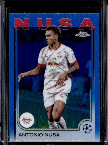 Antonio Nusa 2024 Topps Cromo UEFA Blue Refractor /150