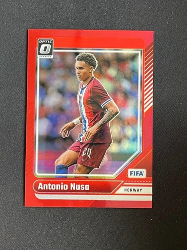 Antonio Nusa 2024 Panini Donruss FIFA Ottica Rosso Prizm /299
