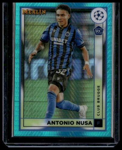 Antonio Nusa 2023 Panini Merlin Chrome Aqua Prism