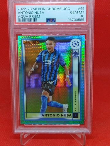 Antonio Nusa 2023 Topps Merlin Chrome Aqua Prism