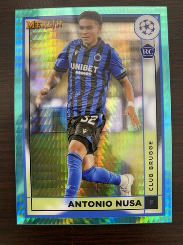 Antonio Nusa 2022 Topps Merlin Chrome Aqua Prism Refractor