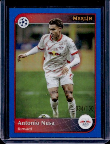 Antonio Nusa 2024 Topps Merlin Chrome Blue Refractor /150