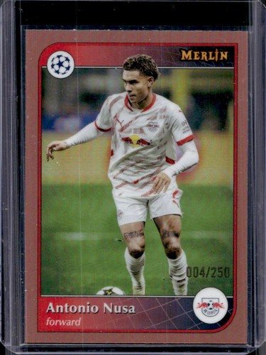 Antonio Nusa 2024 Topps Merlin Chrome Rose Gold Refractor /250