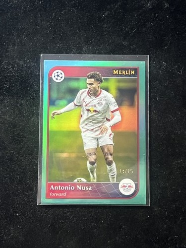 Antonio Nusa 2024 Topps Merlin Chrome UCC Aqua Refractor /75