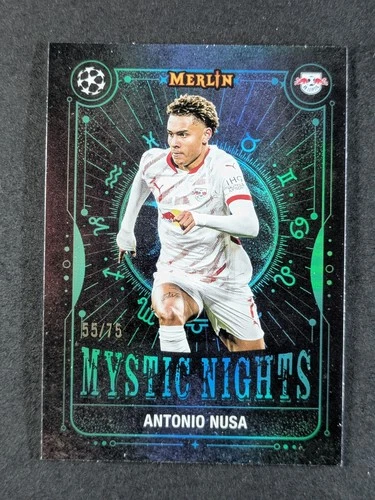 Antonio Nusa 2024 Topps Merlin Chrome UCC Aqua Refractor /75