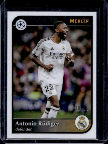 Antonio Rudiger 2024 Topps Merlin Chrome Pearl Refractor /30