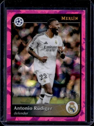 Antonio Rudiger 2024 Topps Merlin Chrome Pink Atomic Refractor /199
